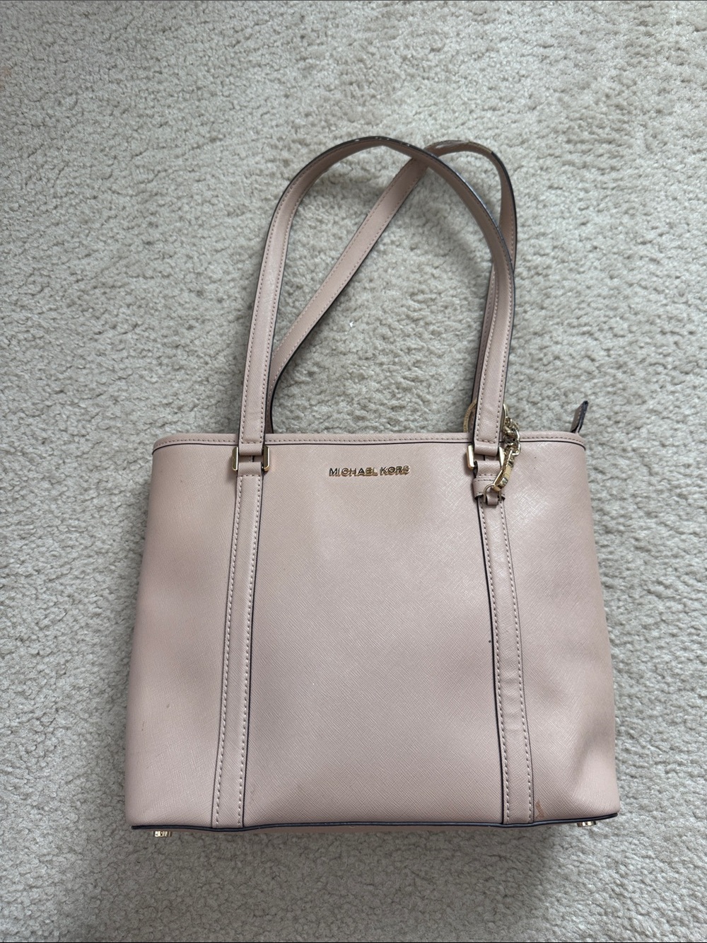 Michael Kors Pale Blush Leather Double-Handle Tote